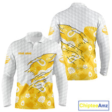 Load image into Gallery viewer, Custom Yellow Summer Pattern Mens Golf Polo Shirts Summer Golf Shirt For Vacation, Golf Team Shirt NBT732