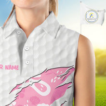 Load image into Gallery viewer, Custom Pink Summer Pattern Womens Sleeveless Golf Polo Shirts Summer Golf Shirt For Vacation, Golf Team Shirt NBT733