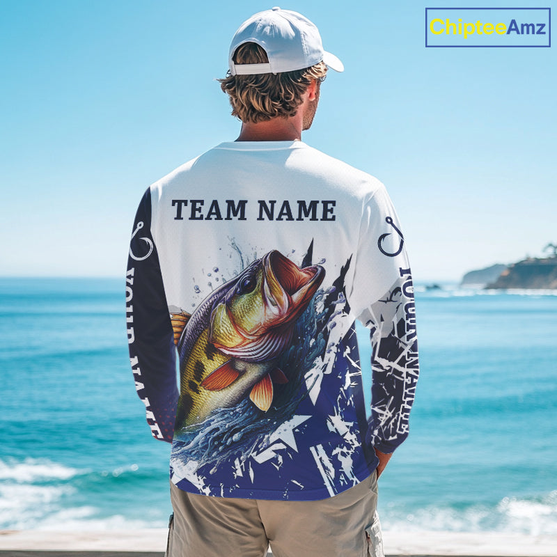 Bass Fishing 3D Texas Flag Western Shirts Customize Bass Fishing Jerseys, Sun Protection Shirts NBT738