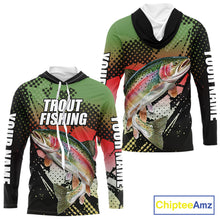 Load image into Gallery viewer, Rainbow Trout Fishing Shirt Long Sleeve Hooded Custom Name, Fishing Team Shirts NBT426