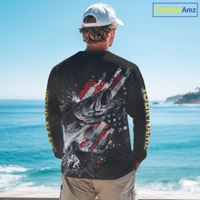 Load image into Gallery viewer, Walleye Custom Made Fishing Shirts, American Flag Walleye Fishing Shirts Long Sleeve NBT430
