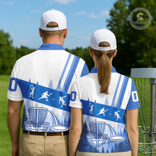 Load image into Gallery viewer, Mens Disc Golf Polo Shirts Blue Camo Custom Name Disc Golf Team Shirts, Disc Golf Gifts NBT653