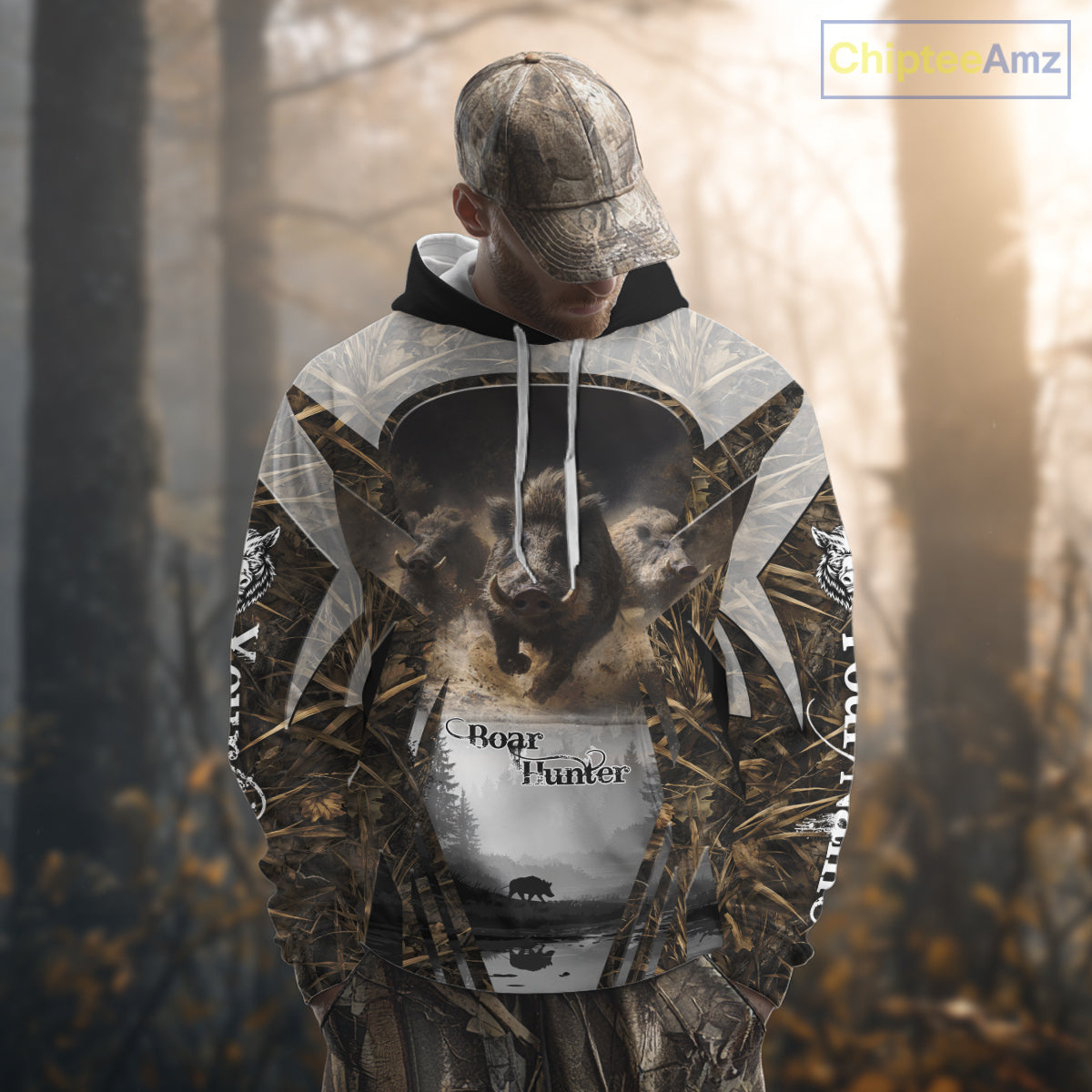 Beautiful Custom Camo Boar Hunting Shirt With Full All Over 3D Printing For Boar Hunters NBT162