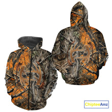 Load image into Gallery viewer, Deer Hunting Full Camo Printing Custom Name Shirts, Best Deer Hunting Clothes for Men NBT154