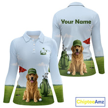 Load image into Gallery viewer, Funny Golden Retriever Golf Shirt For Dog Lovers, Golden Retriever Golf Shirt NBT768