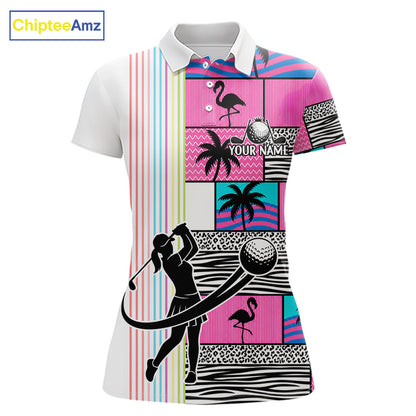 Custom Funny Golfer Animal Print Pattern Golf Polo Shirts, Golf Shirt For Women, Golf Gifts NBT702