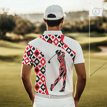 Load image into Gallery viewer, Personalized Poker Mens Golf Polo Shirt Custom Name Funny Golf Top For Team, Golfer Gift For Men NBT497