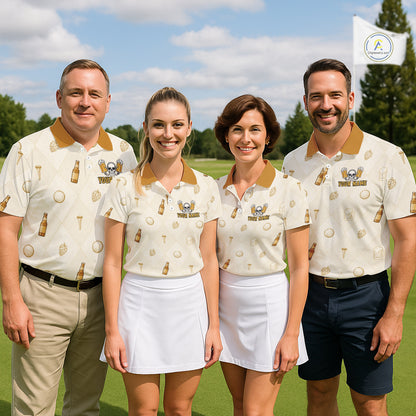 Mens Golf Polos Shirts Custom Born To Golf Forced To Work, Argyle Beer Pattern Golf Team Shirt NBT753