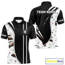Load image into Gallery viewer, Personalized Golf Gift For Men, Custom Name Golf Polo Shirt, Golf Cart Pattern Polo For Golf Lovers NBT804