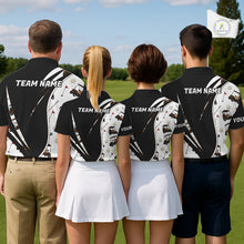 Load image into Gallery viewer, Personalized Golf Gift For Men, Custom Name Golf Polo Shirt, Golf Cart Pattern Polo For Golf Lovers NBT804