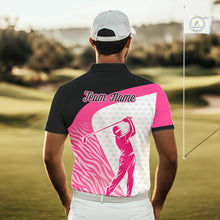 Load image into Gallery viewer, Pink Zebra Pattern Mens Golf Polo Shirts Custom Name Gift For Golf Lovers NBT580