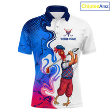 Load image into Gallery viewer, Funny Rooster Camouflage Golf Polo Shirt Men Front View Custom Name