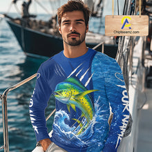 Load image into Gallery viewer, Mahi Mahi Fishing Custom Long Sleeve Performance Fishing Shirts, Mahi Mahi Saltwater Fishing Shirt NBT721