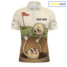 Load image into Gallery viewer, Vintage Funny Golf Ball Custom Team Polo Shirt, Personalized Mens Golf Polo Shirt, Golf Lovers Gift NBT608