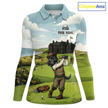 Load image into Gallery viewer, Scottish Terrier Womens Polo Golf Shirts, Vintage Dog Shirt, Mom Golf Gift NBT609