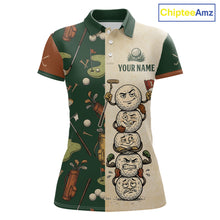 Load image into Gallery viewer, Funny Golf Ball Vintage 1990s Golf Pattern Womens Golf Polo Shirt, Golf Attire For Ladies, Golfer Gifts NBT616