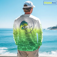 Load image into Gallery viewer, Custom Mahi Mahi Fishing Long Sleeve Performance Fishing Shirts, Mahi Mahi Saltwater Fishing Shirt NBT621