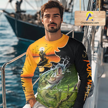Load image into Gallery viewer, Personalized Fish Reaper Sunset Design Largemouth Bass Fishing Shirts Long Sleeve NBT673