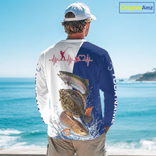 Load image into Gallery viewer, Blue Texas Slam Fishing Custom Performance Long Sleeve Team Redfish, Trout, Flounder Fishing Shirts NBT679