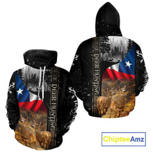 Load image into Gallery viewer, Black Deer Hunting Shirt with Texas Flag for Men - Personalized Hunting Gifts NBT48