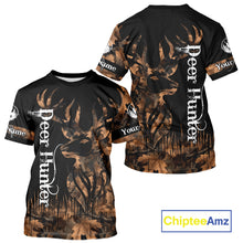 Load image into Gallery viewer, Personalized Deer Hunting Brown Camouflage Pattern with Big Buck Shirt, Big Game Clothes for Deer Hunters NBT75