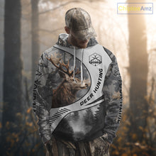 Load image into Gallery viewer, Grey Camo Elk Hunting Shirt for Men – Big Buck Design, Personalized Hunter Gift NBT18