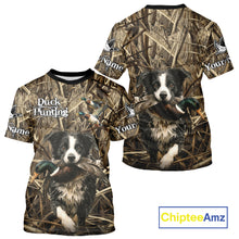 Load image into Gallery viewer, Custom Border Collies Duck Hunting Camo 3D Printed Shirts, Duck Hunting Apparel, Hunting Gifts NBT191