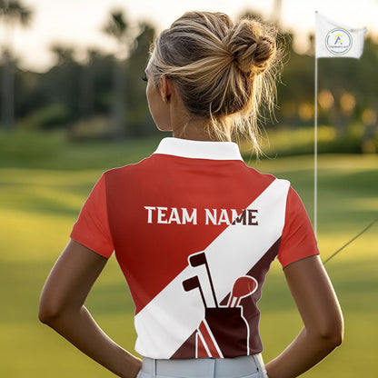 Red Golf Bag Womens Golf Polo Shirts Custom Golf Shirts, Golf Attire For Ladies NBT578