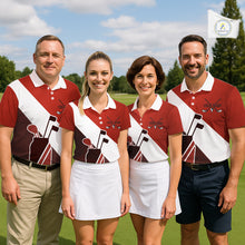 Load image into Gallery viewer, Red Golf Bag Mens Golf Polo Shirts Custom Golf Shirts, Golf Attire For Men NBT578