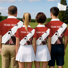 Load image into Gallery viewer, Red Golf Bag Mens Golf Polo Shirts Custom Golf Shirts, Golf Attire For Men NBT578