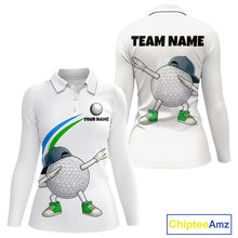 Load image into Gallery viewer, White Funny Golf Ball Custom Team Polo Shirt, Personalized Womens Golf Polo Shirt, Golf Lovers Gift NBT603