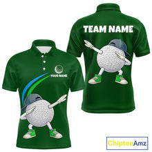 Load image into Gallery viewer, Green Funny Golf Ball Custom Team Polo Shirt, Personalized Mens Golf Polo Shirt, Golf Lovers Gift NBT605