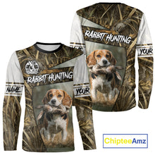 Load image into Gallery viewer, Rabbit Hunting Beagle Dog Camouflage Custom Name 3D Shirts, Rabbit Hunting Clothing for Men NBT215