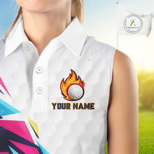 Load image into Gallery viewer, Womens Sleeveless Golf Polo Shirts Custom Name Golf Shirts For Women, White Golf Shirts, Gift For Golf Lovers NBT549
