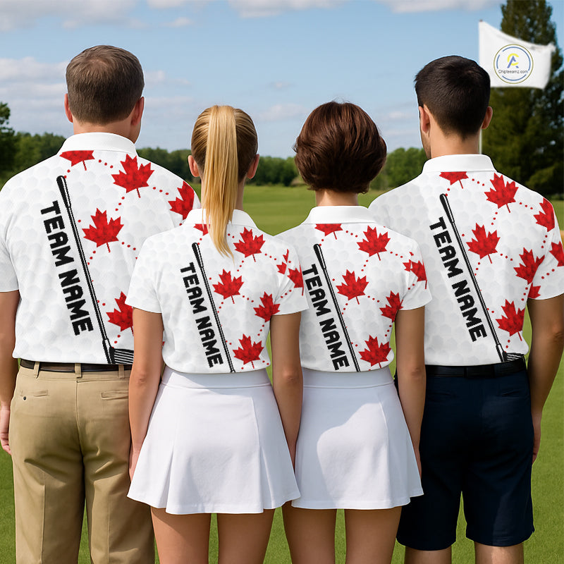 Custom Canadian Flag Mens Golf Polo Shirt Custom Maple Leaves Canada Golf Shirt For Men, Golf Gifts NBT556