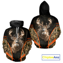 Load image into Gallery viewer, Personalized Whitetail Deer Hunting Shirt Brown Camo Custom Name, Deer Hunting Clothes NBT280