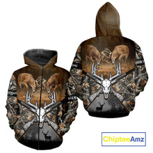 Load image into Gallery viewer, Whitetail Deer Hunting Custom Name Camo Shirt, Deer Hunting Clothing, Camouflage Deer Shirts NBT281