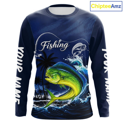 Mahi Mahi Fishing Custom Performance Fishing Shirts, Mahi Mahi Fishing Shirts Long Sleeve NBT856