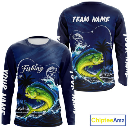 Mahi Mahi Fishing Custom Performance Fishing Shirts, Mahi Mahi Fishing Shirts Long Sleeve NBT856