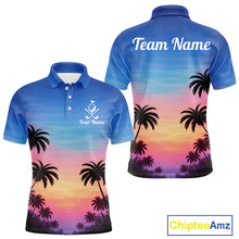 Load image into Gallery viewer, Custom Palm Tree Polo Golf Shirts For Men, Hawaii Tropical Personalized Polo Shirts, Golf Gifts NBT543