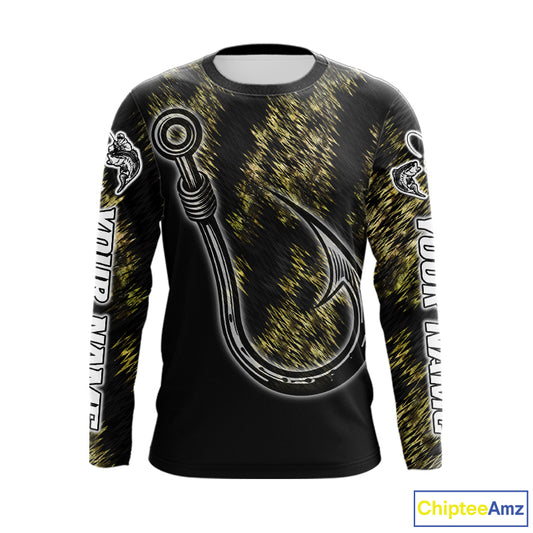 Custom Fish Hooks Bass Fishing Tournament Shirts Long Sleeve, Bass Fishing Shirts NBT454