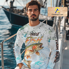 Load image into Gallery viewer, Rainbow Trout Custom UPF Fishing Shirt Long Sleeve Hooded, Trout Fishing Jerseys NBT417