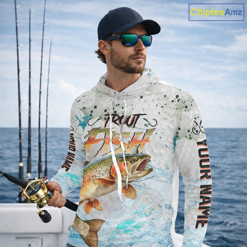 Rainbow Trout Custom UPF Fishing Shirts Long Sleeve, Trout Fishing Shirts NBT417