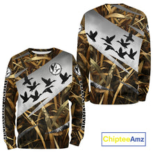 Load image into Gallery viewer, Duck Hunting Mallard Duck Waterfowl Custom Name 3D All Over Print Shirt, Hunting Gifts for Men NBT295