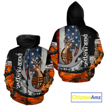 Load image into Gallery viewer, Whitetail Deer Hunting Shirt Custom Name Orange Camo, Deer Hunting Clothes For Men NBT268
