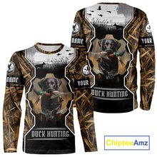 Load image into Gallery viewer, Custom Mallard Duck Black Lab Retriever Hunting Camo 3D Printed Custom Name Shirts NBT189