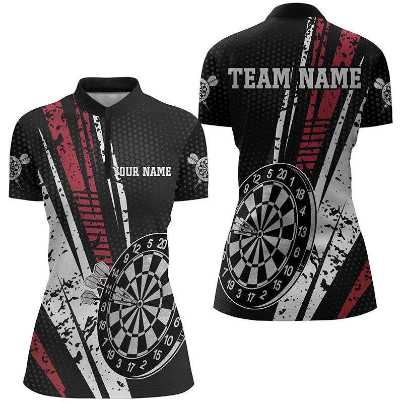 Personalized Darts Quarter-zip Shirt For Women Retro Geometric Darts Shirt Dart Jerseys LDT0728