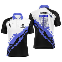 Load image into Gallery viewer, Purple Black Mens Disc Golf Polo Shirts Customized Disc Golf Shirts For Men Disc Golfing Gifts LDT1247