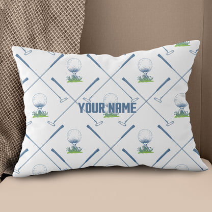 Golf Putter And Ball Custom Golf Throw Pillow Personalized Golfing Gifts LDT1094