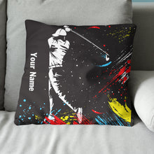 Load image into Gallery viewer, Colorful Watercolor Golfer Custom Pillow Personalized Cool Golf Gifts LDT1113